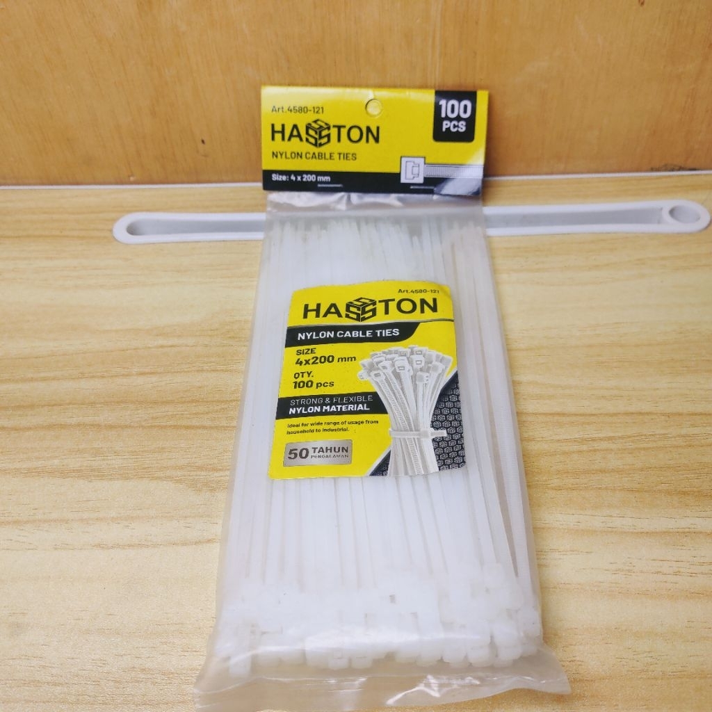 

(1 pack) Kabel tis Cable ties tali Kretek 4mm x 20cm HASSTON ORIGINAL