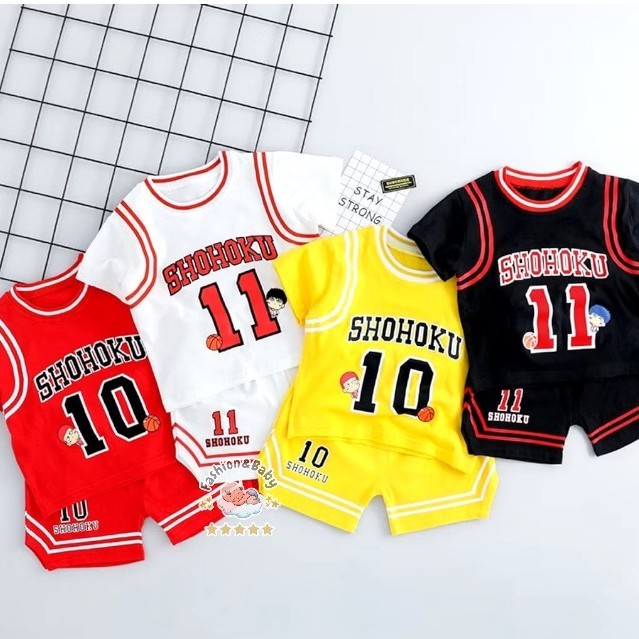 Setelan baju anak bayi pendek basket shohoku catton