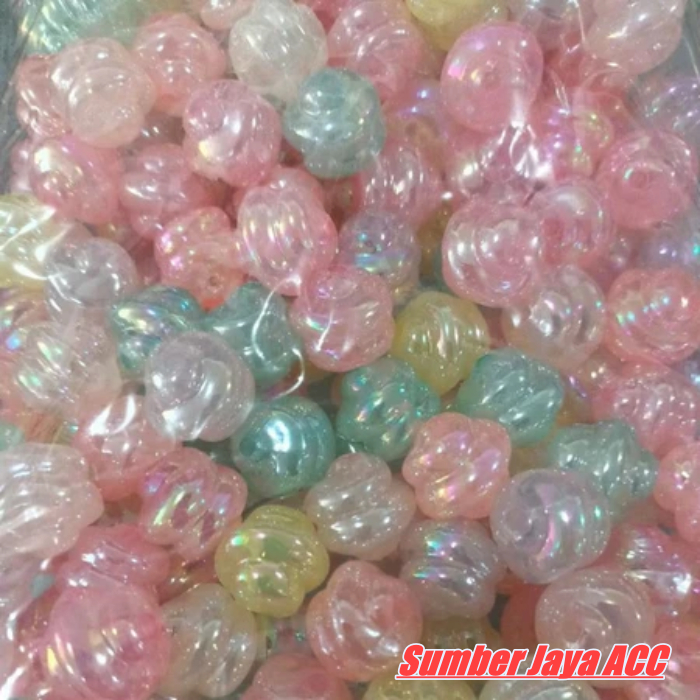 Manik 16mm Ulir jelly ab mix warna isi 1 pon