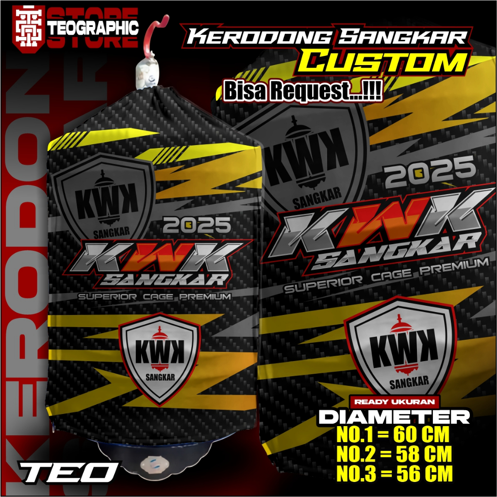 Kerodong Sangkar Burung Printing Kandang Bulat Murai Motif KWK SANGKAR Bisa request desain