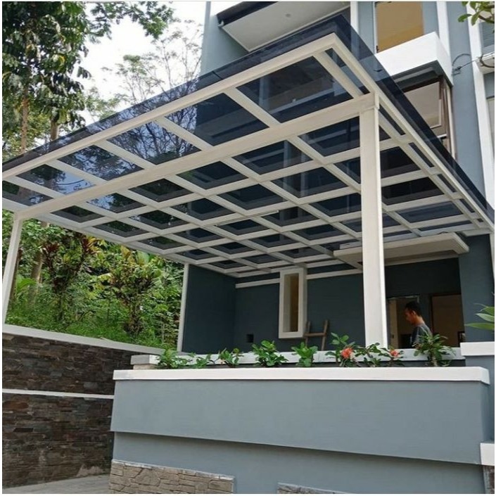 Kanopi solarflat cool grey transparan solartuff flat