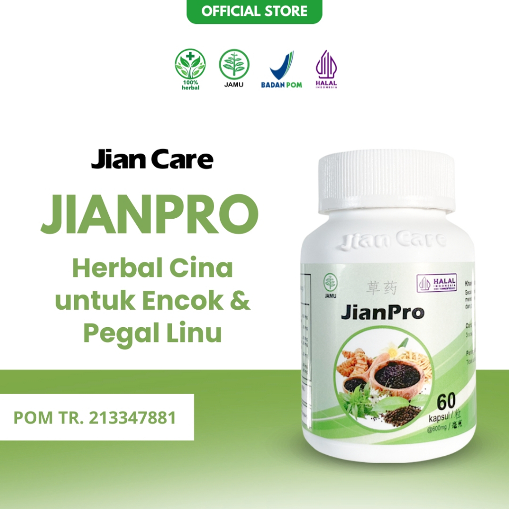 Jian Care Jianpro - Obat Herbal Cina untuk Encok dan Pegal Linu Isi 60 Kapsul