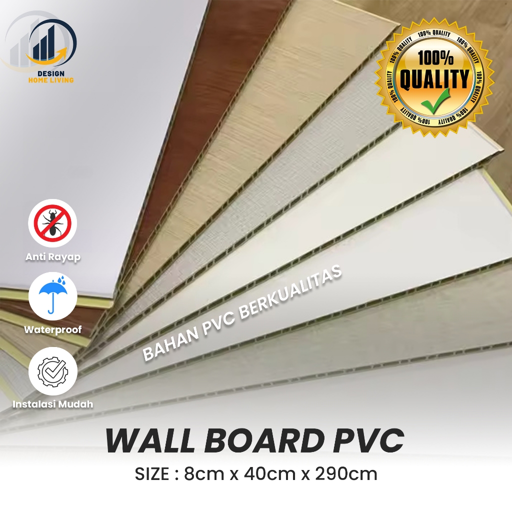Wallboard Panel Dnding PVC / WallPanel Flat WPC / Wall Panel Polos PVC / Wallboard Interior
