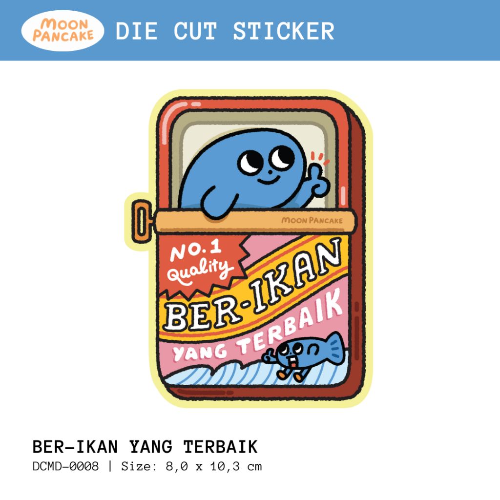 

Moon Pancake Die Cut Sticker (Stiker Koper) - Ber-ikan yang Terbaik