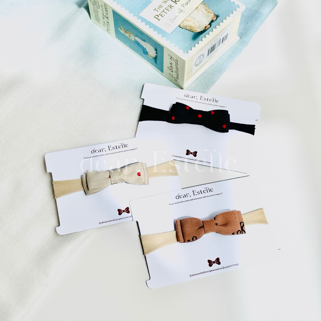DEAR ESTELLE Baby Headband Love Corak Ribbon | Bandana Baby | Bando Baby | Bando Anak | Headband Kor