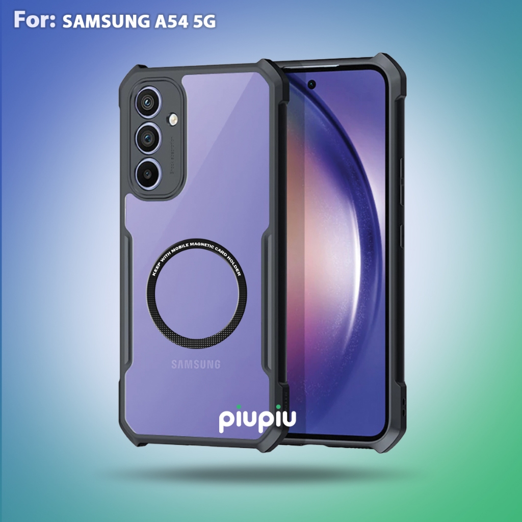 Case Samsung A54 5G Casing Transparan With Ring Magnetic
