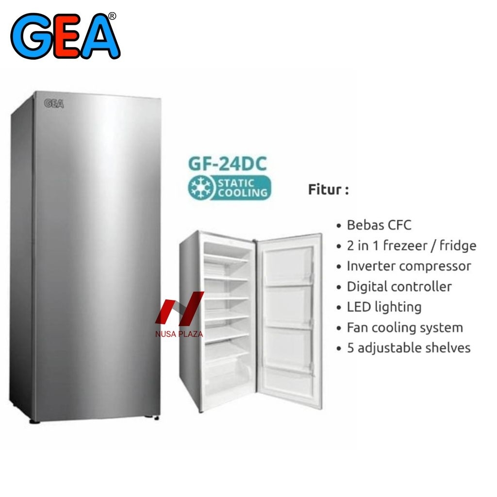 FREEZER 6 RAK BERDIRI GEA GF-24DC Es batu
