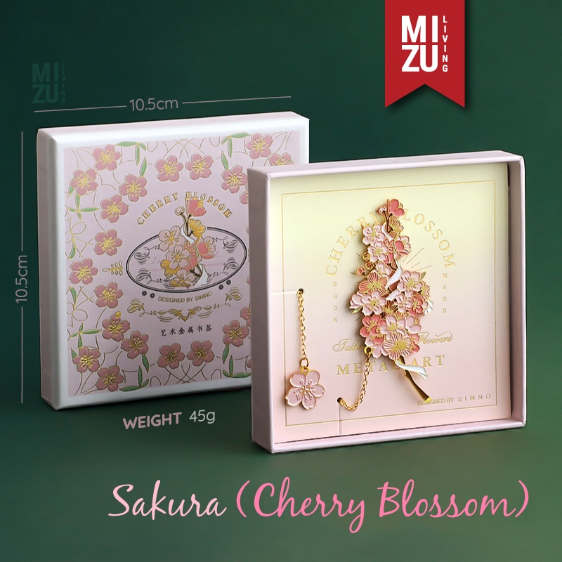 

MIZU HANA-SHIORI Flower Metal Bookmark Penanda Buku Bunga Gift Souvenir