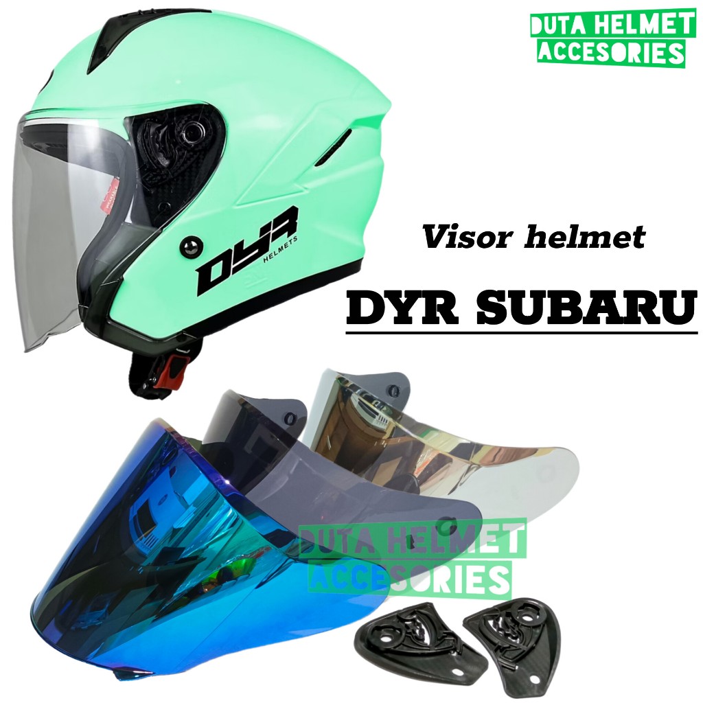 Kaca helm DYR SUBARU | flat visor helmet dyr subaru warna iridium blue red gold silver bening hitam