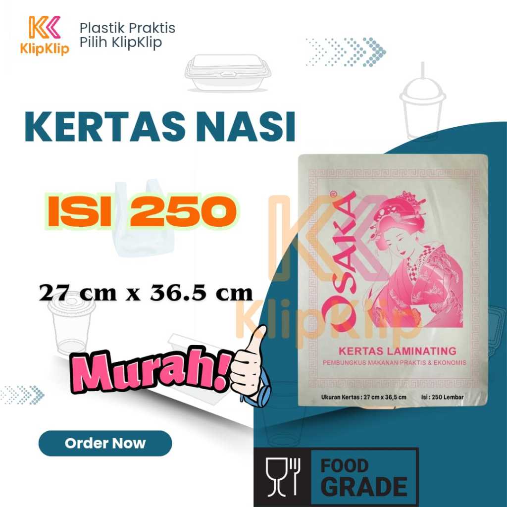 Kertas Bungkus Nasi Coklat Pembungkus Makanan Kertas Minyak Laminasi isi 250