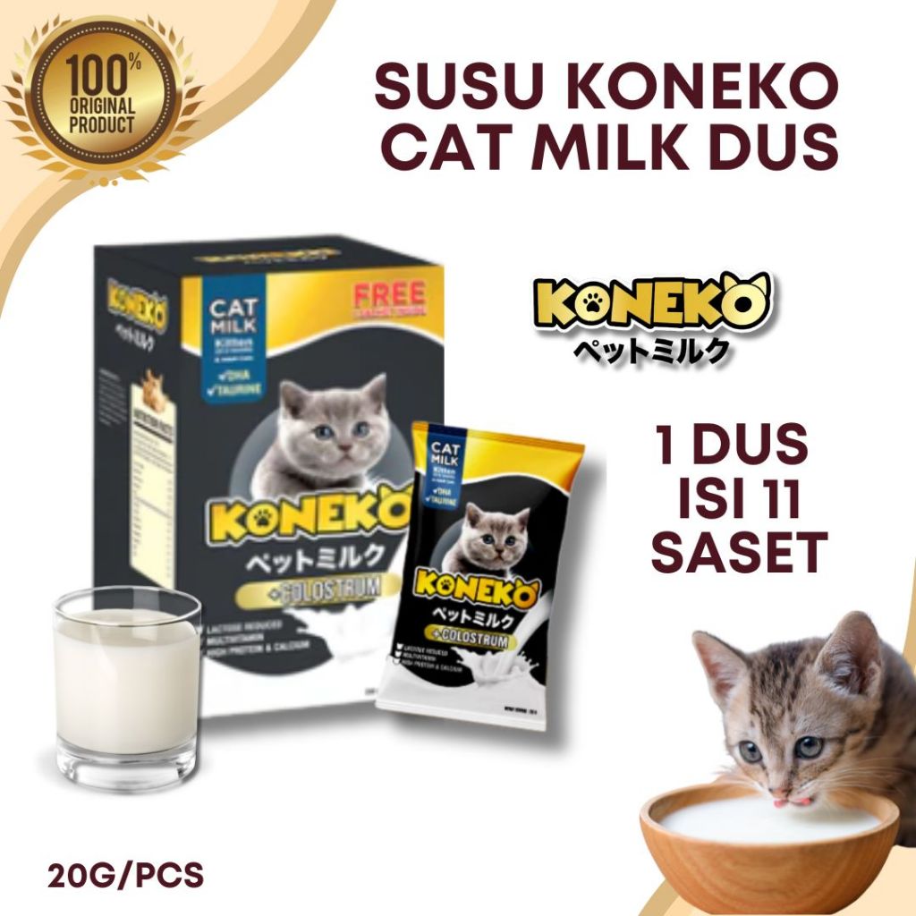 Susu Kucing Koneko Dus Isi 11pcs Cat Milk Koneko Susu Kucing Rendah Laktosa Susu Kucing Kitten Dus