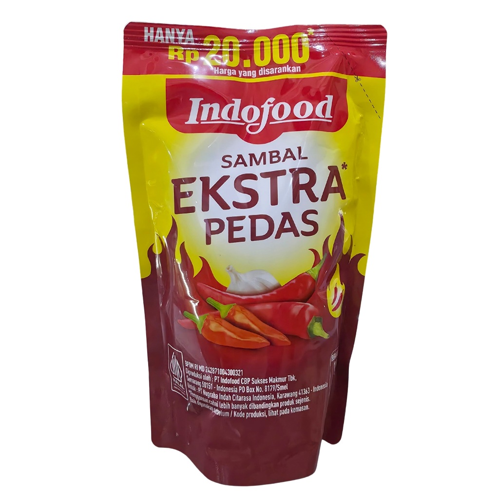 

Indofood Sambal Ekstra Pedas 1 Kg - Saus Sambal – Extra Hot Chili Sauce 1Kg