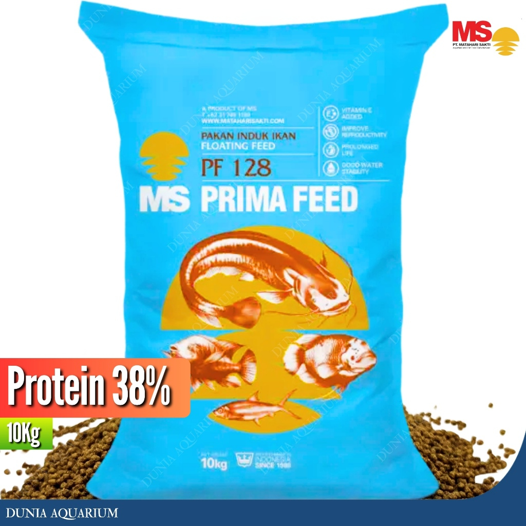 PF 128 Pakan Indukan Ikan Protein 38% Kemasan 10kg per Karung/ Pakan Induk Ikan Nila, Gurame, Patin,