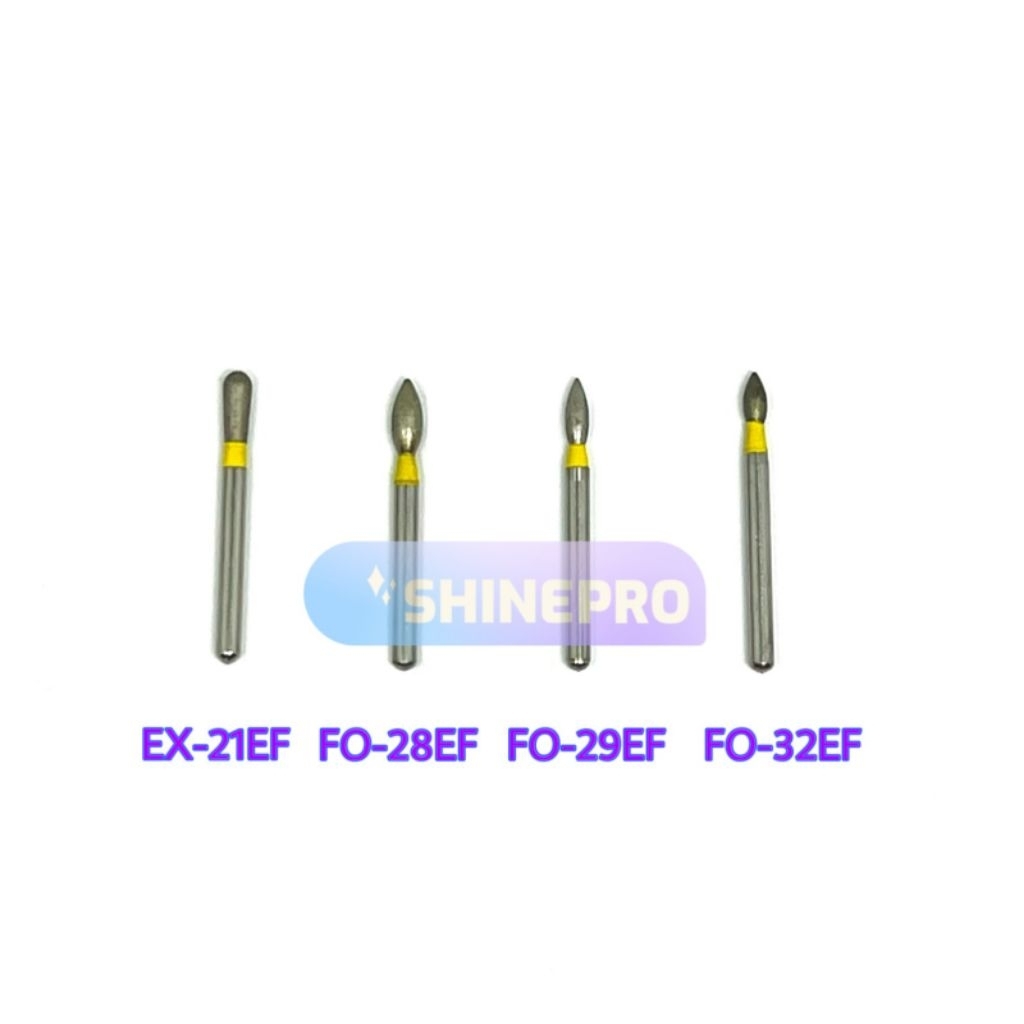 POLOBUR Diamond Bur Poles Bur Tambal Gigi Flame Pear Shape Bur Kuning Super Fine
