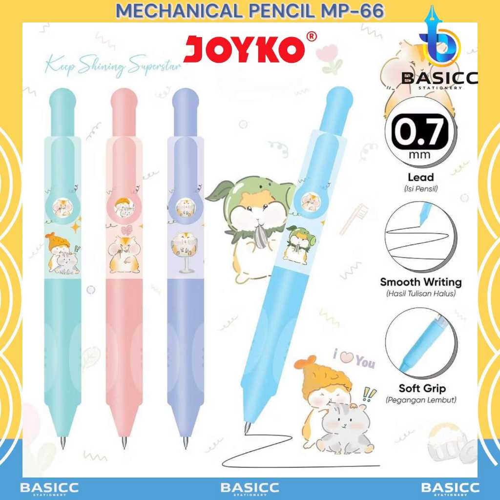 

Joyko Mechanical Pencil MP - 66 Pensil Mekanik Hamster Pastel Murah 0.7mm | @1 Pcs