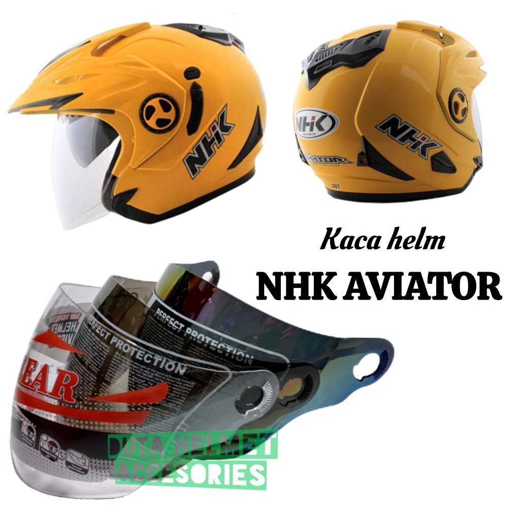 Kaca helm NHK AVIATOR | visor helmet nhk aviator warna bening pelangi hitam
