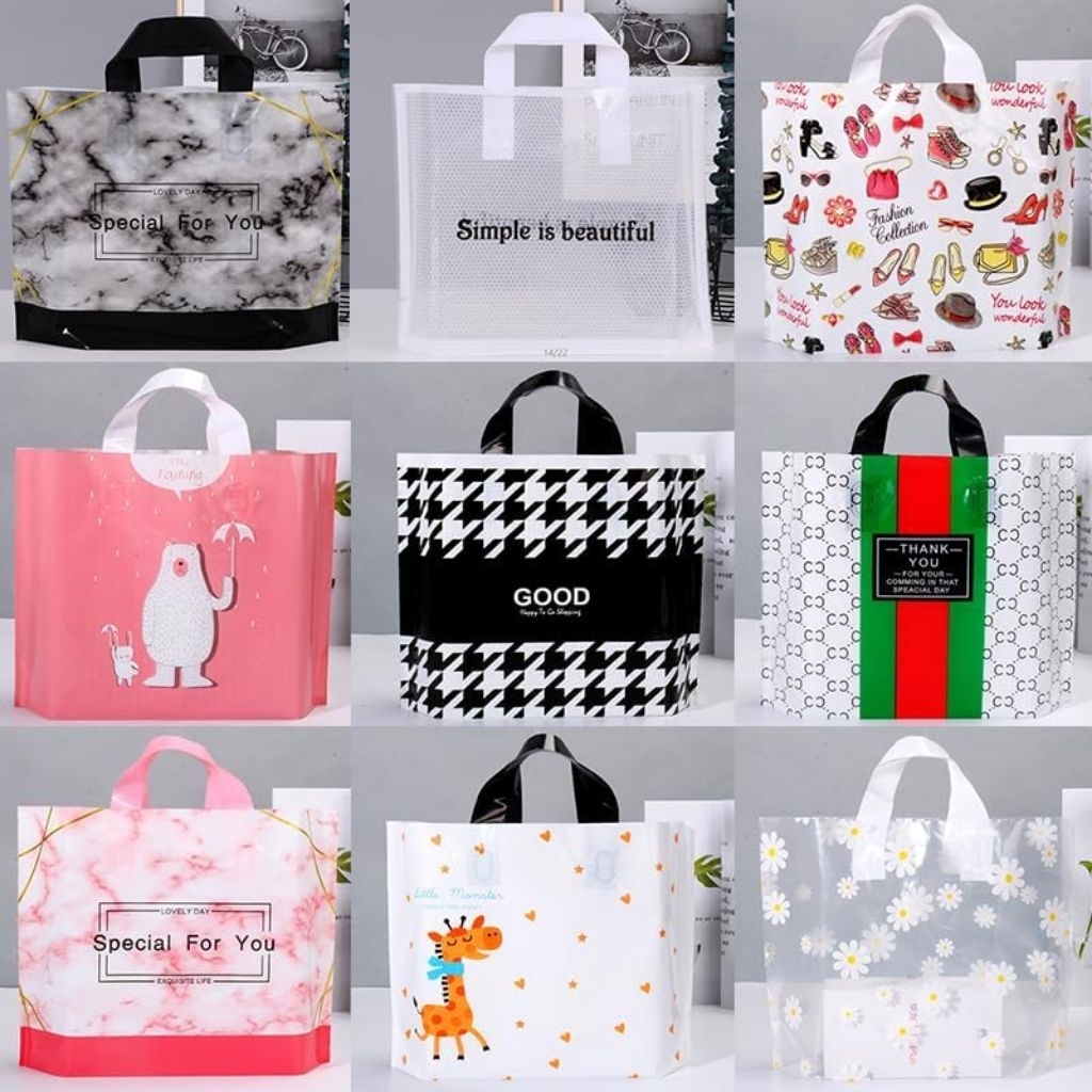 

Totebag Plastik / Paperbag Plastik / Kantong Plastik Jinjing / Kantong Plasti Motif / Tas Belanja