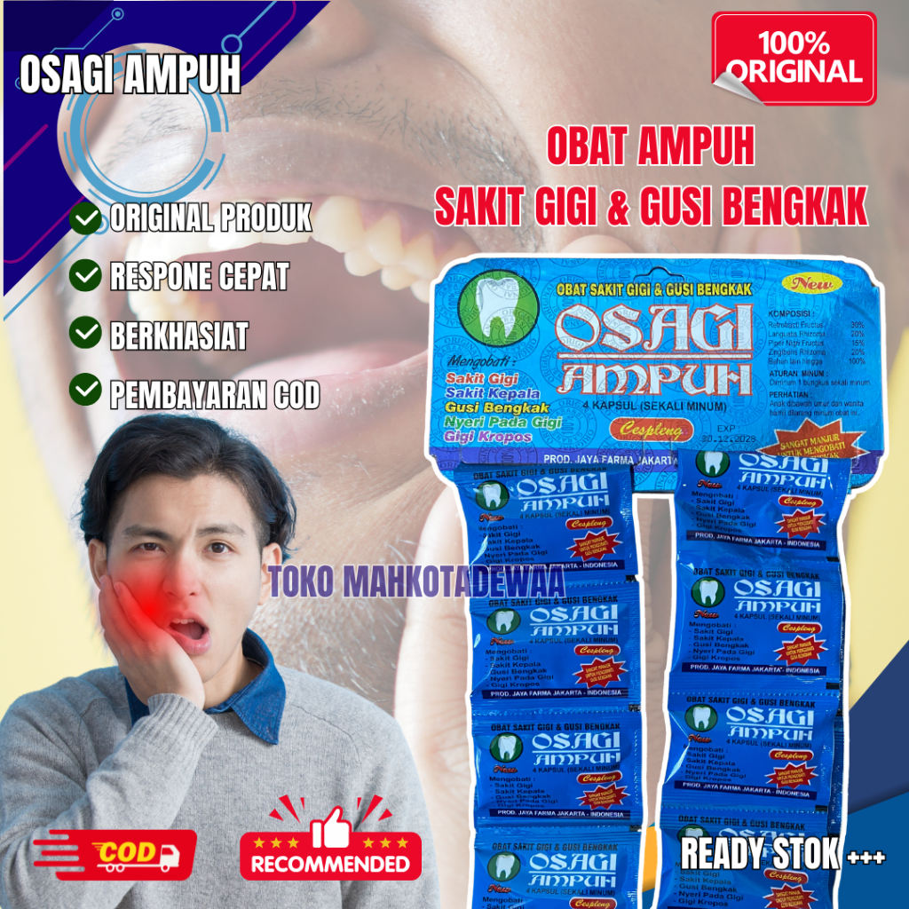 

Osagi Sakit Gigi & Gusi Bengkak 1 Renceng Isi 20 Sachet 100% Asli