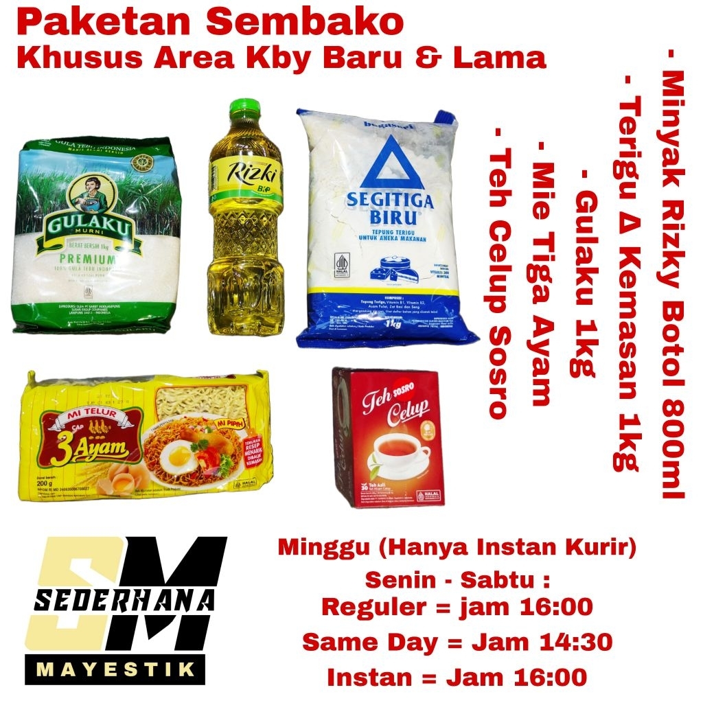 

Paketan Sembako / Paket Sembako Acara Hajatan Haul Ulang Tahun Selametan Munggahan Tahlilan DLL (Khusus Area Kebayoran Baru & Lama)