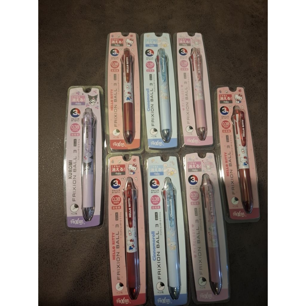 

Pilot FriXion Ball Slim 3 Colors Sanrio Cinnamoroll Kuromi HelloKitty 0.38mm Erasable Pen Multi Limited Edition my melody pen eraser ballpoint 3 tinta