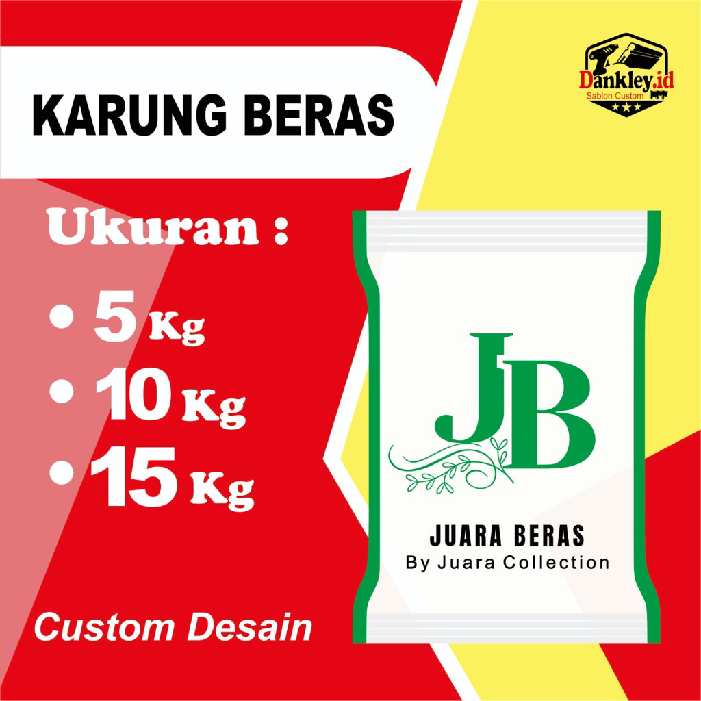 Sablon Karung Beras Custom 5 KG , 10 KG , 15 KG