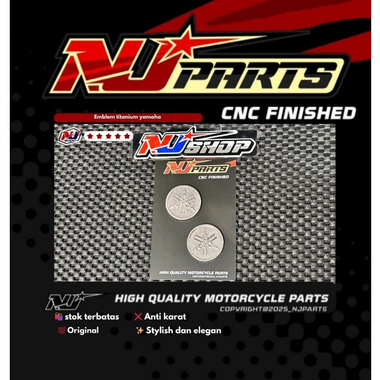 emblem tameng depan mio sporti soul aerox mxking dll garputala bahan stainless/titanium silver mod.