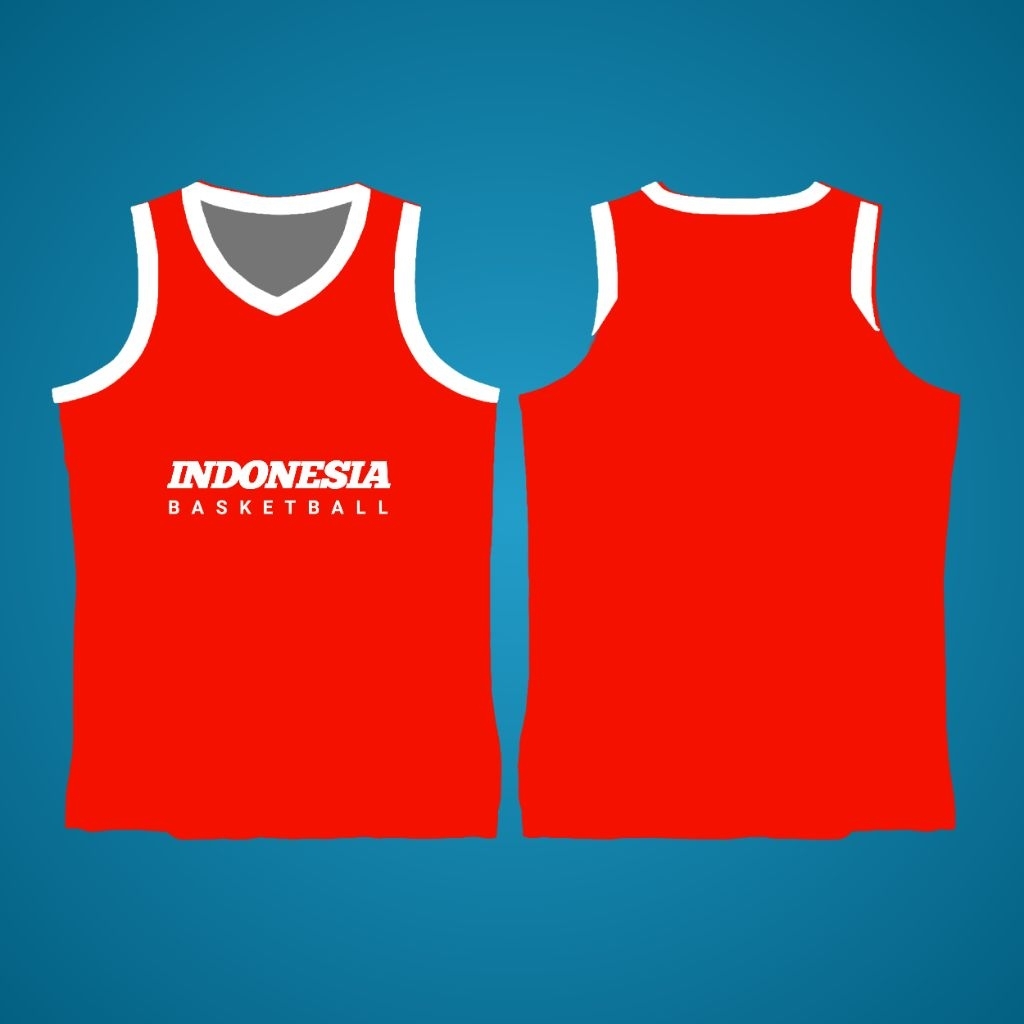 jersey basketball polos indonesia merah putih