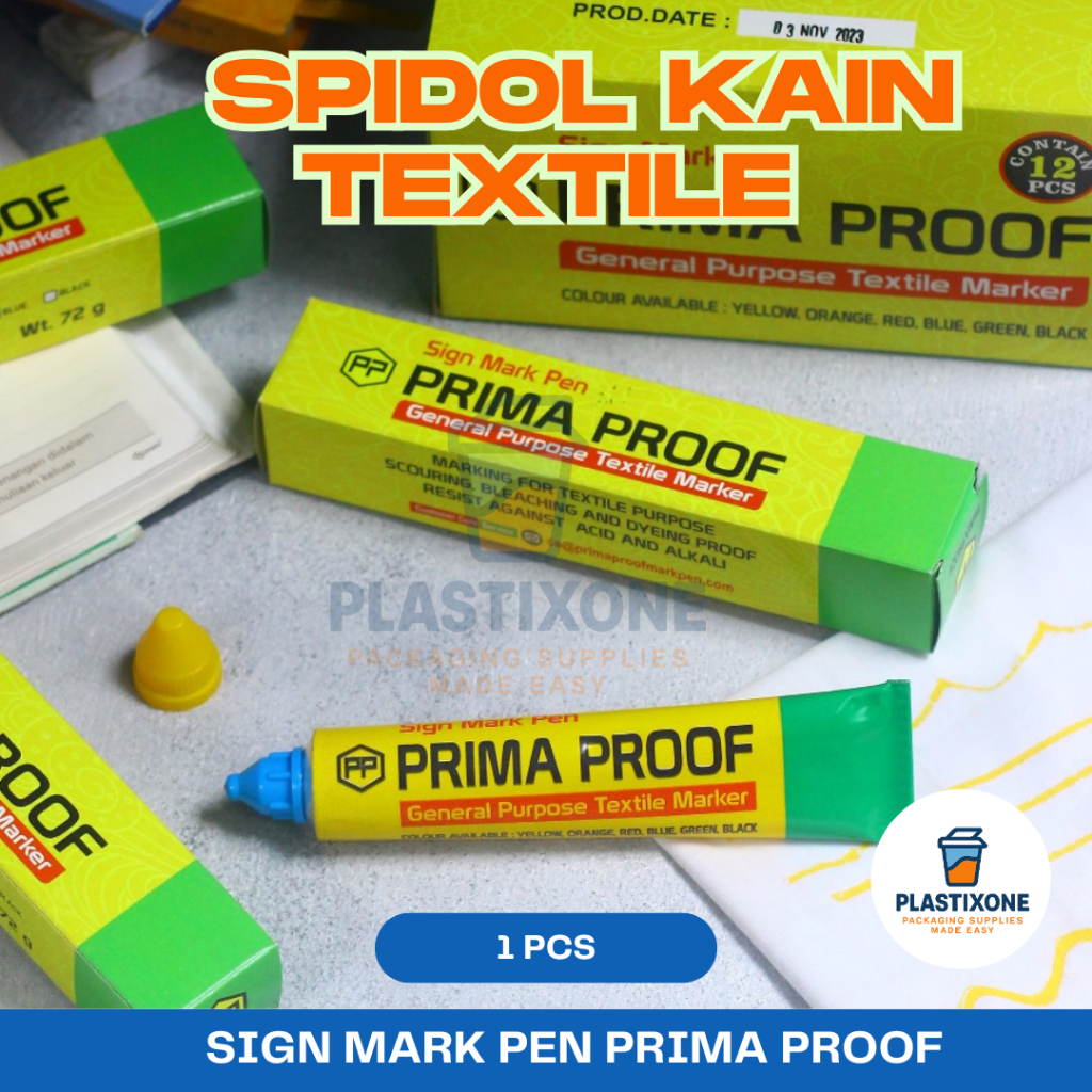 

Sign Mark Pen Prima Proof – Spidol Kain Permanen / Textile Marker Tinta Anti Luntur