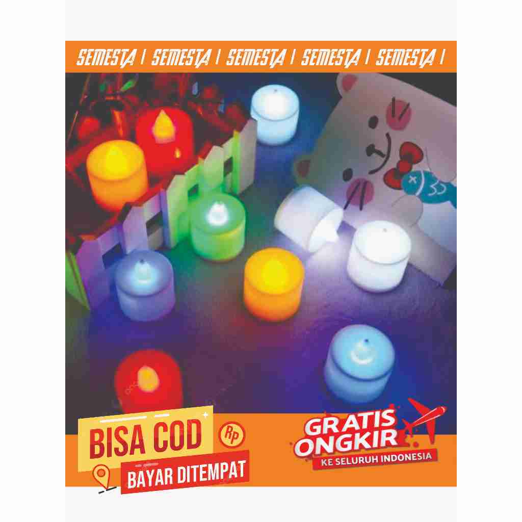 Lampu Lilin LED Dekorasi Cahaya Ruangan Super Cantik Mini Portable