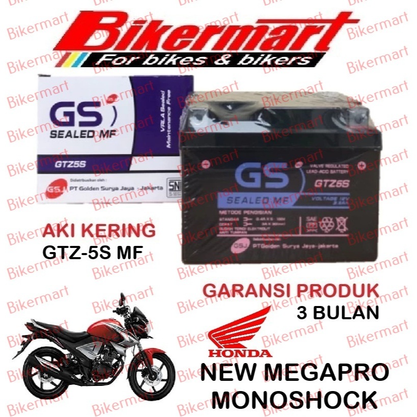 Aki Motor Honda New Megapro Monoshock GTZ5S Accu Kering MF