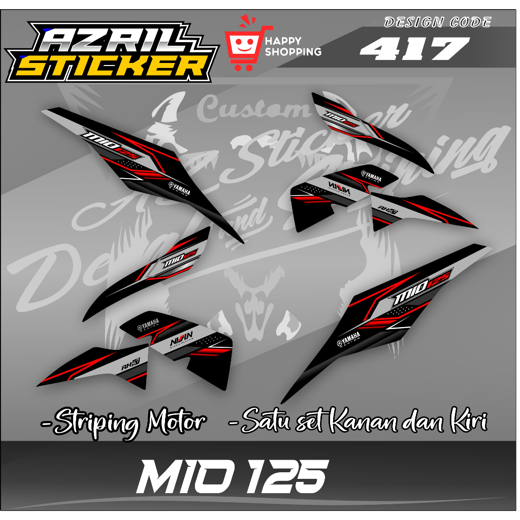 Stiker MIO M3 / MIO Z / MIO 125 Racing Striping AZ 417
