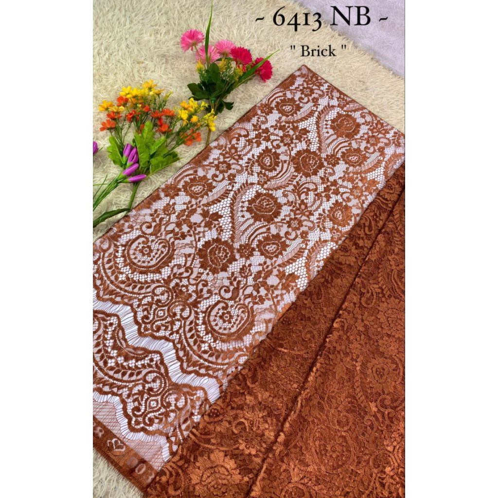 Kain brukat semi prancis/Bahan brukat potongan 2.50 m