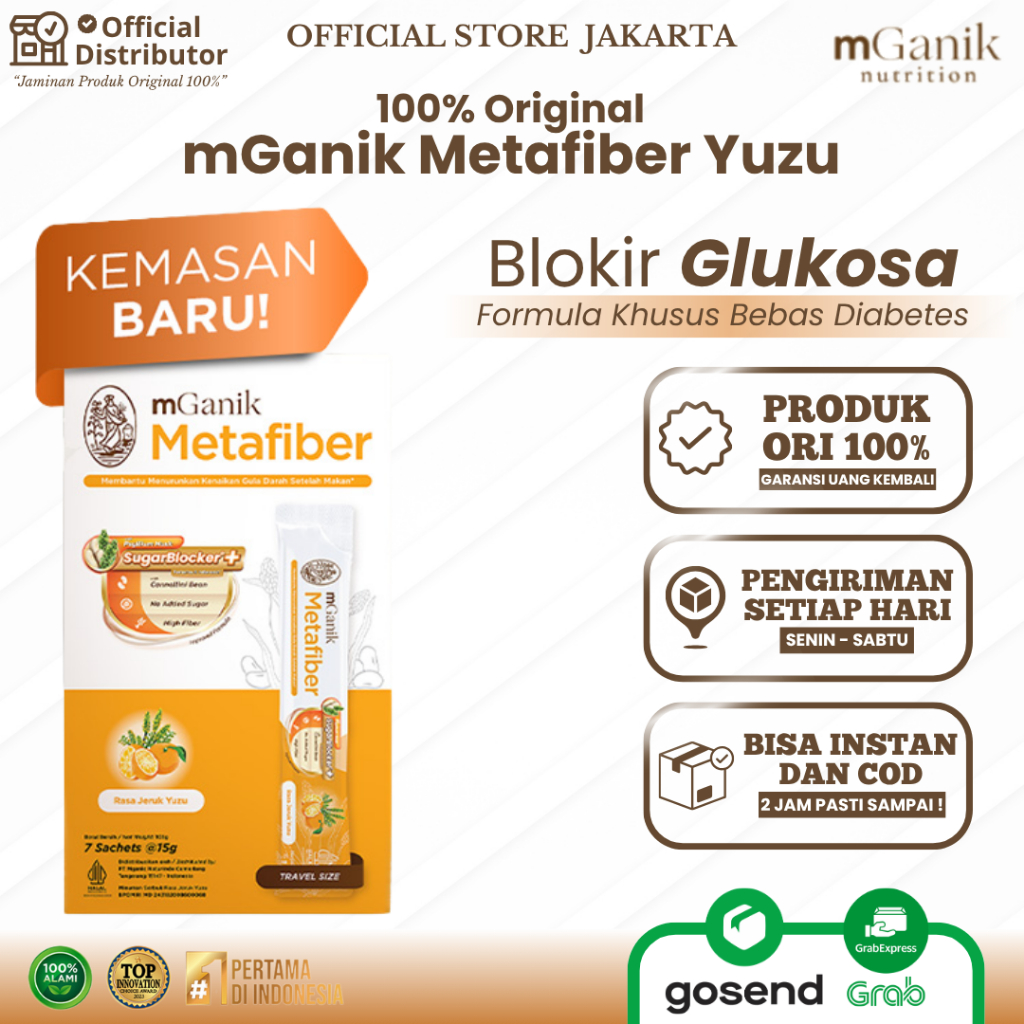 

mGanik Metafiber Yuzu 4 BOX - Makanan Sarapan Atasi Diabeste BPOM Halal