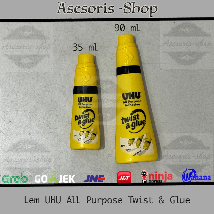 

Lem UHU | Lem UHU All Purpose Adhesive Twist & Glue | Lem UHU Twist & Glue 35ml | Lem UHU Twist & Glue 90ml