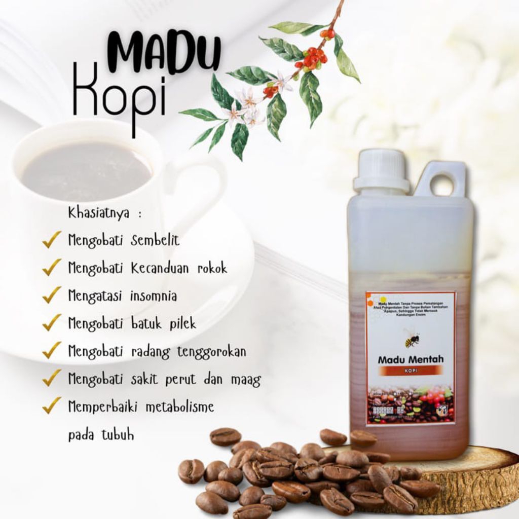 

[Raw Honey] Madu MENTAH Madu Kopi 1kg Asli 100%