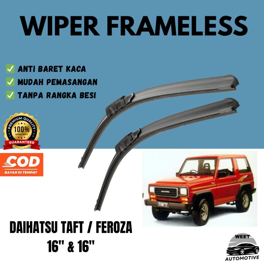 Wiper Frameless Full Karet Depan Mobil Daihatsu Taft Daihatsu Feroza