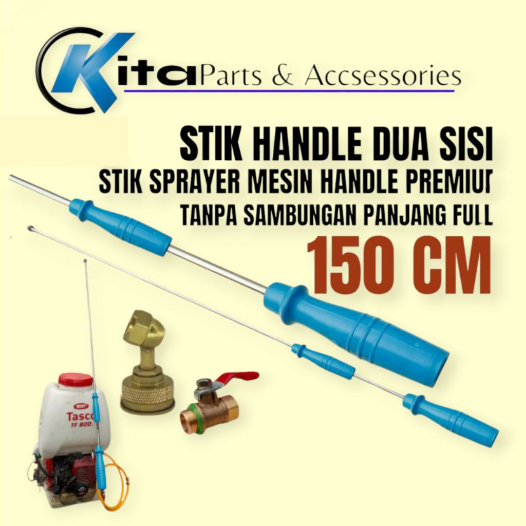 STIK HANGRIP DUA SISI FULL 150CM STIK SPRAYER MESIN 2 TAK