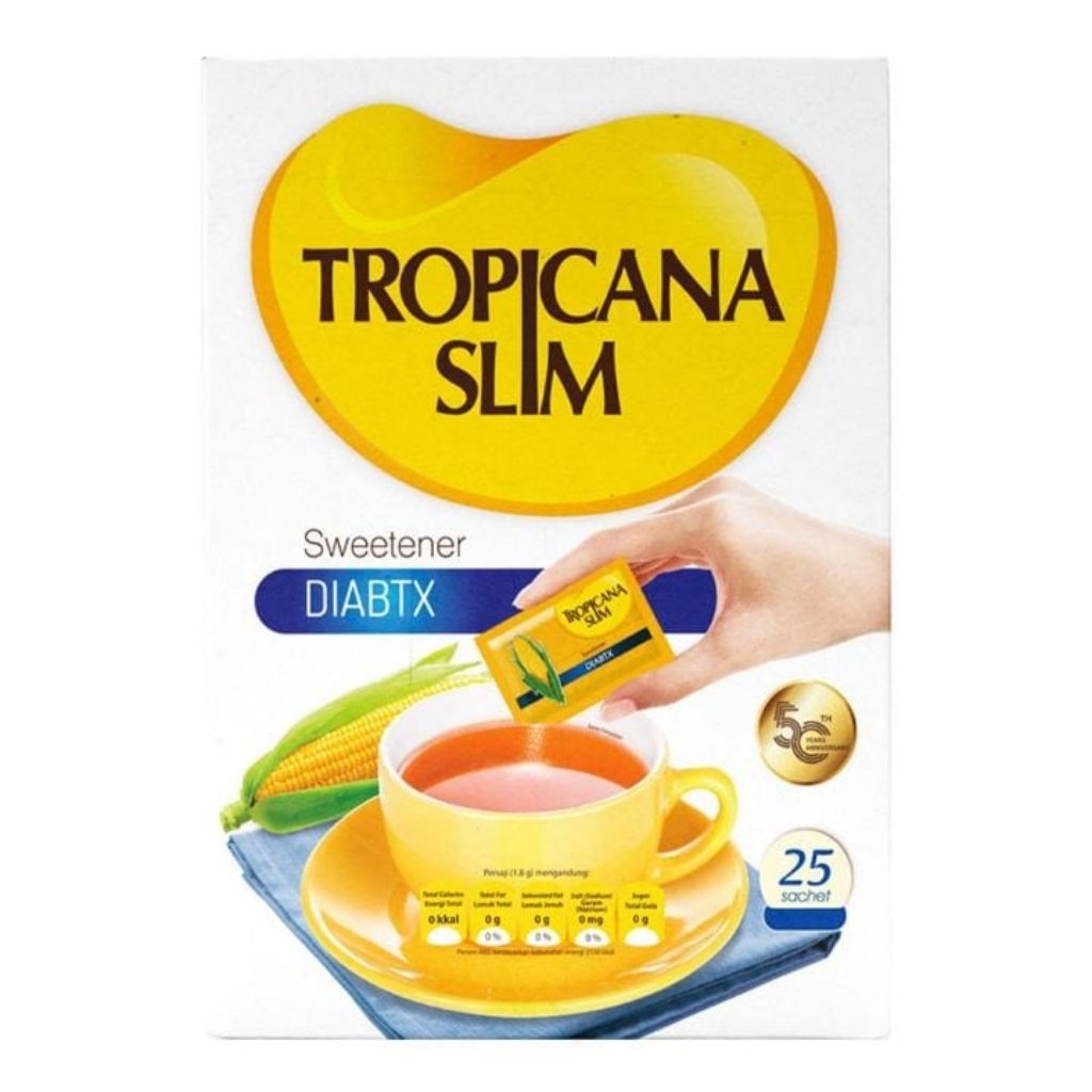 

Tropicana Slim Sweetener Diabtx Pemanis Nol Kalori Sachet - 25pcs