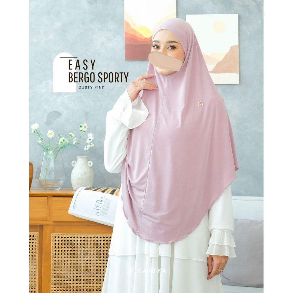 Kaisya ~ Easy Bergo Sporty - Jersey Korea - Bergo Sat Set anti ribet