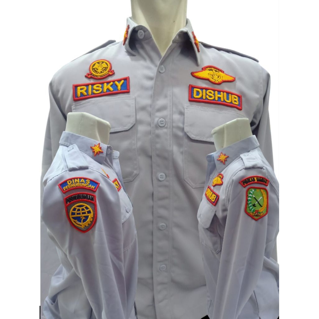 SERAGAM DISHUB BORDIR TIMBUL/ KEMEJA DISHUB BORDIR TIMBUL/ SERAGAM DISHUB/ KEMEJA DISHUB GRATIS NAMA