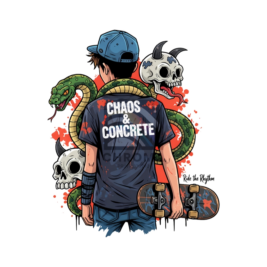 

Sablon DTF Siap Press - Gambar Skateboarder Gaul & Nuansa Graffiti!