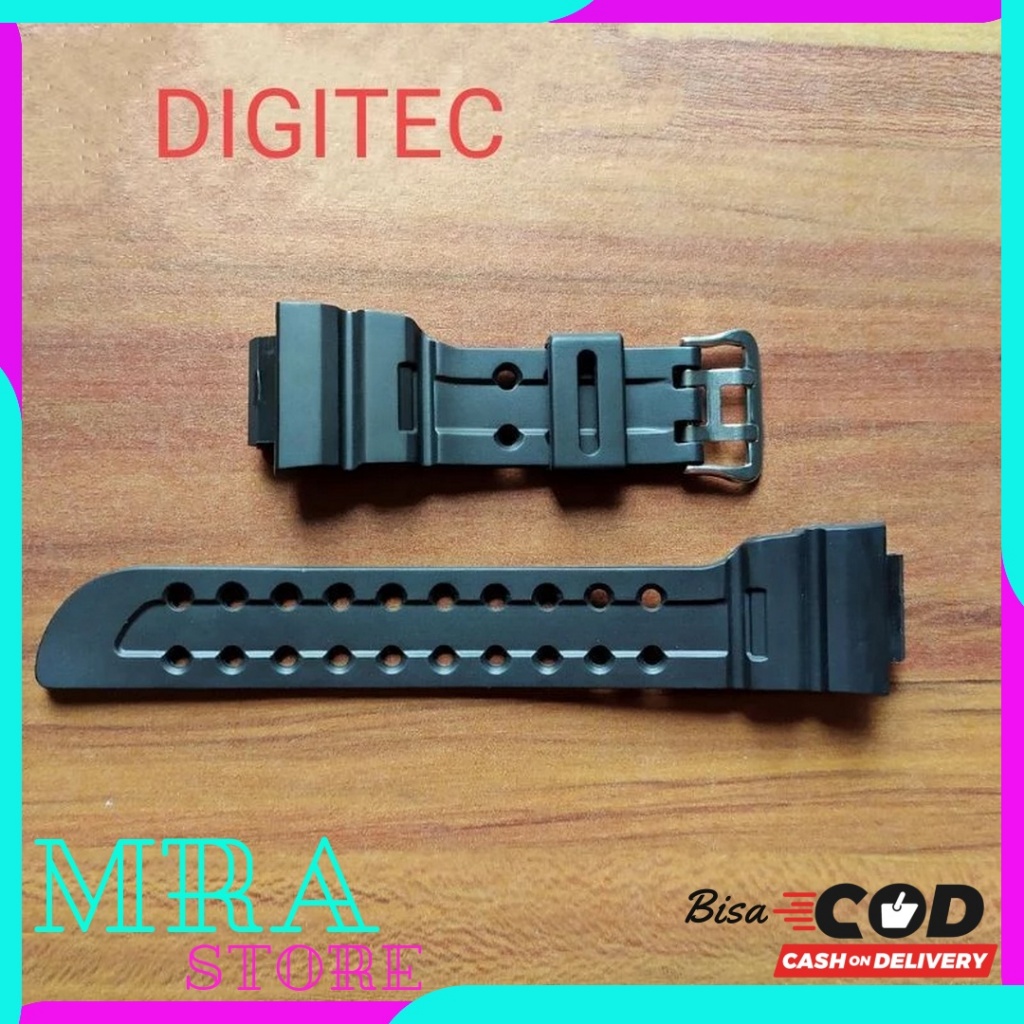 Strap Tali Jam Tangan Digitec 2106 Digitec DG-2106T Hitam Rubber