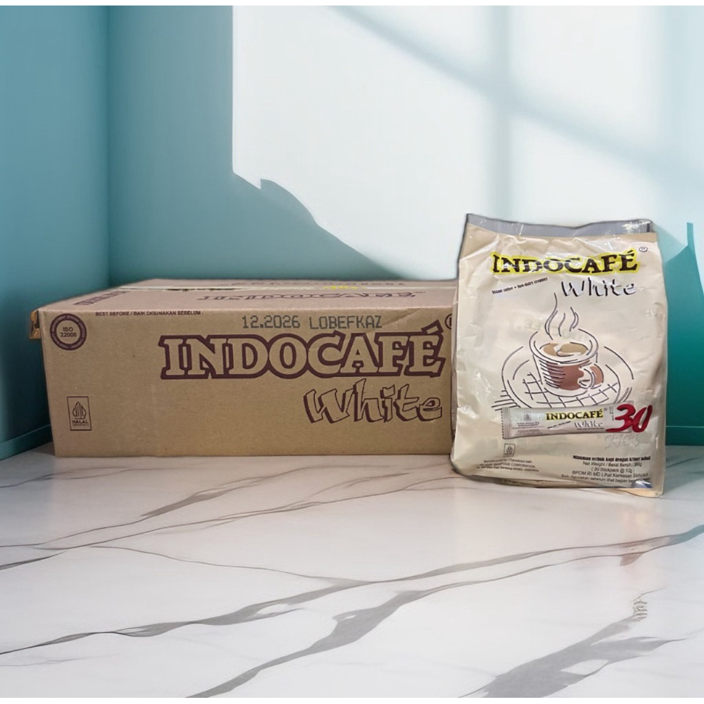 

Indocafe White Coffee No Sugar / Tanpa Gula 12 Pak x 30 Stick