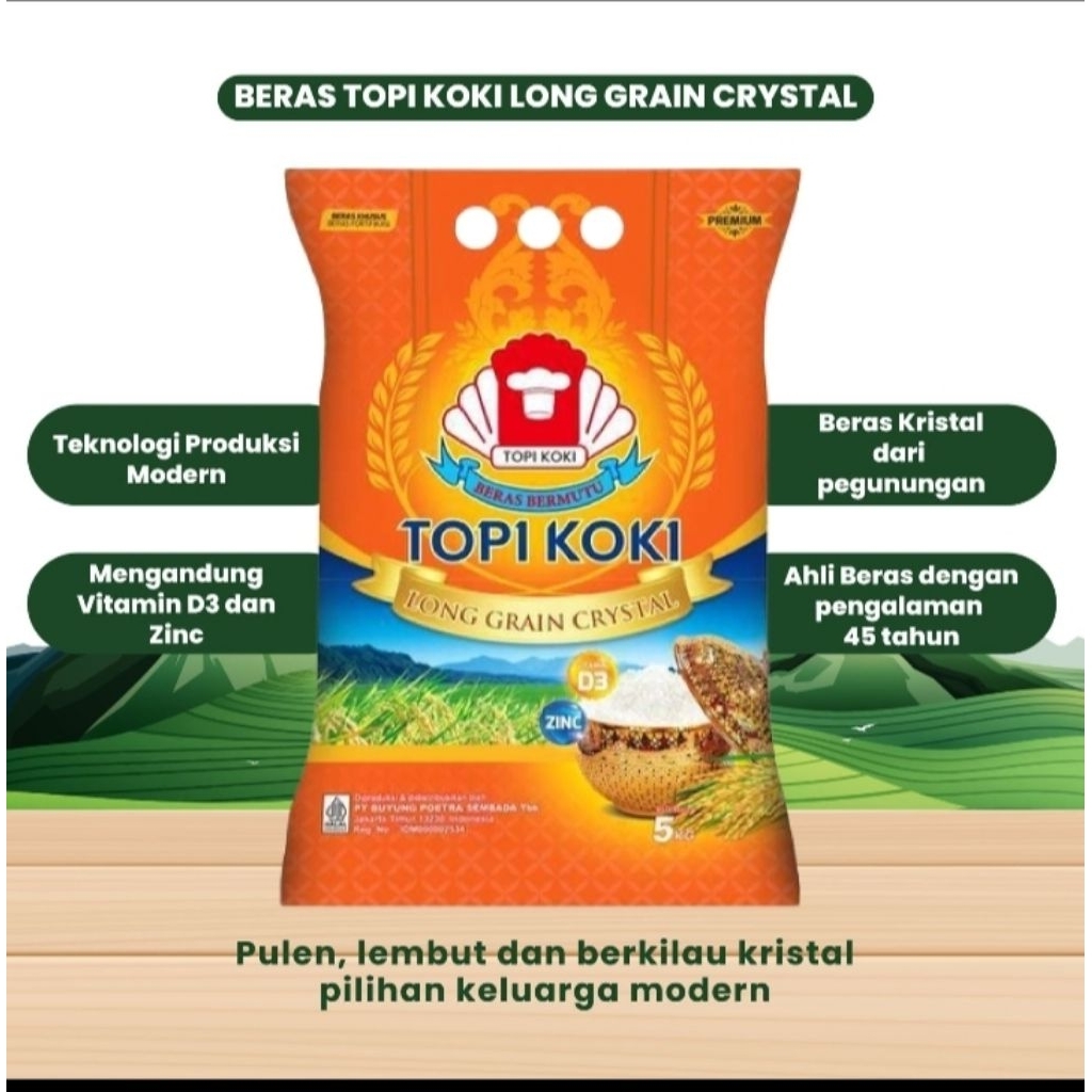 

Topi koki long grain crystal