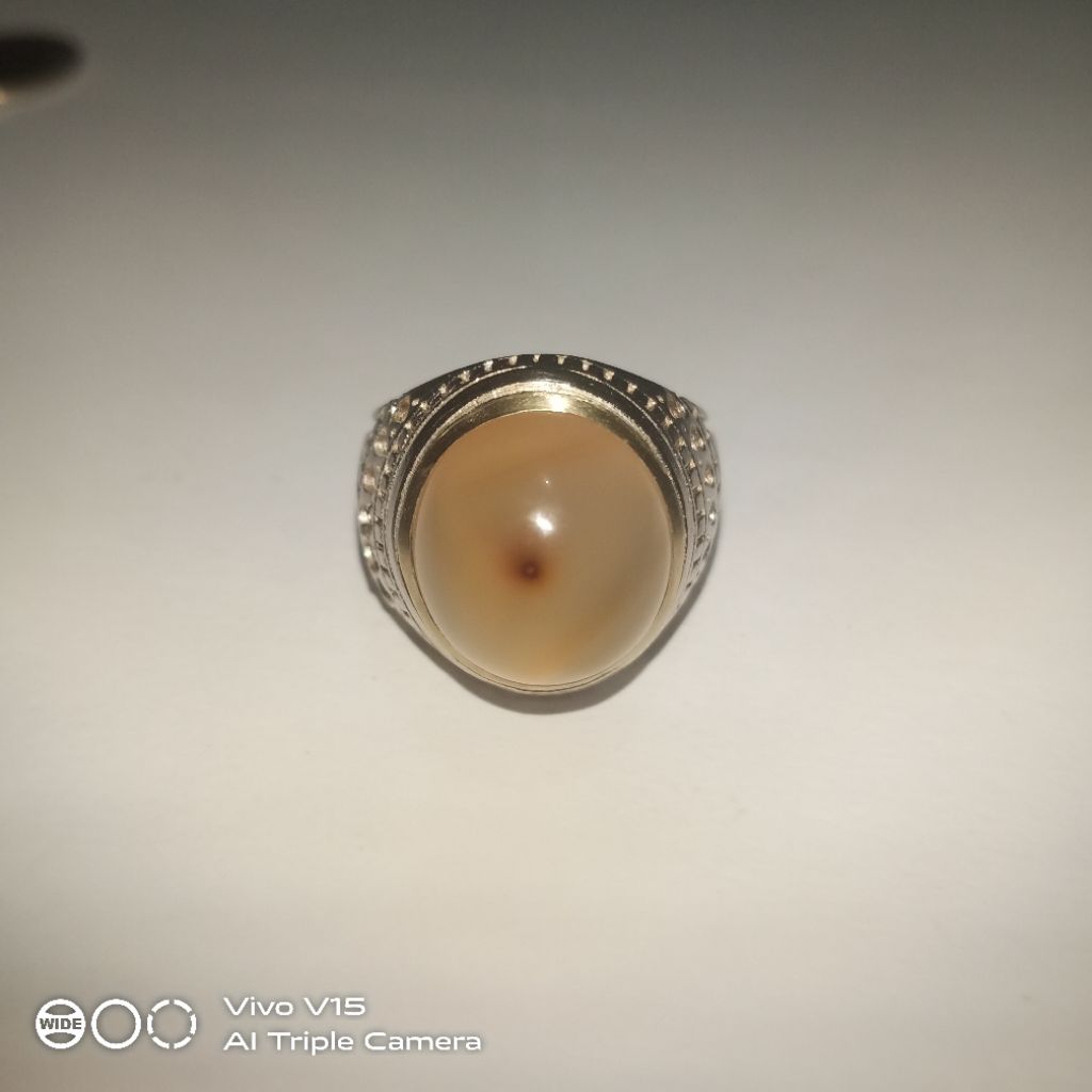 Cincin Batu Akik Cimpago Biru Saga Merah Tunggal