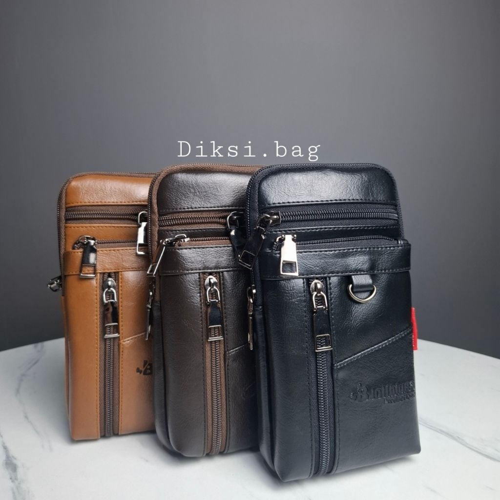 Tas selempang pinggang hp kulit sintetis