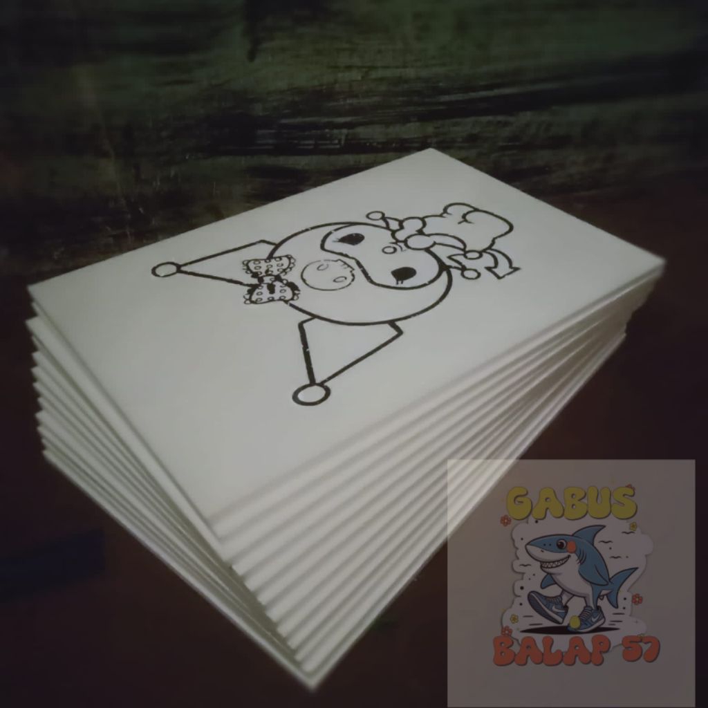 

36 pcs media mewarnai sterofoam karakter 33x50cm polos tanpa Lis/bingkai