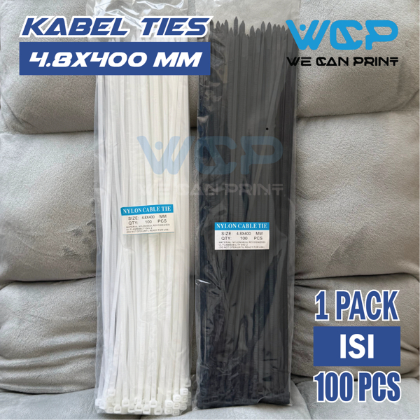 

Kabel Ties 4.8x400mm Nylon Cable Tie Hitam / Putih 40cm Insulock Ties Tis 40 cm 4.8 x 400 mm Insulok (isi 100 pcs)