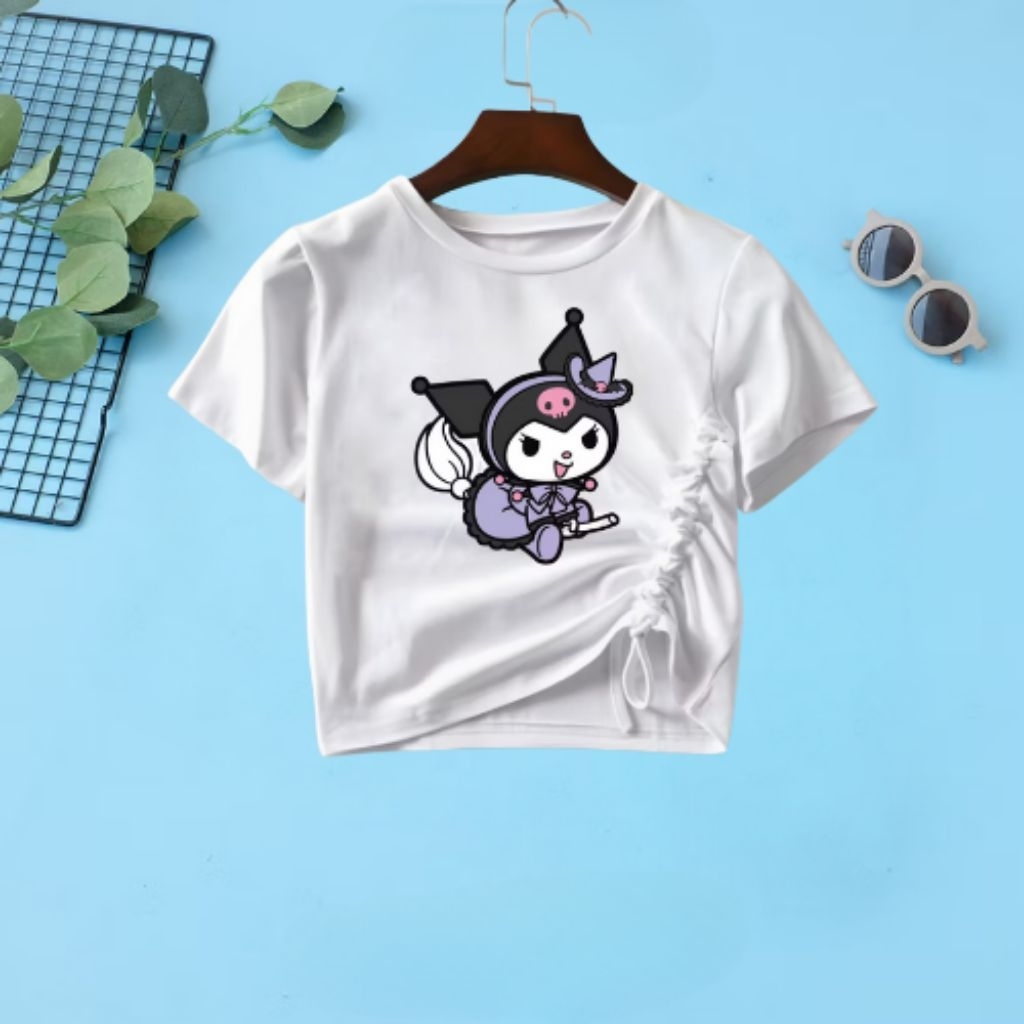 Kaos Crop Top Anak Perempuan Usia 1-7 Tahun