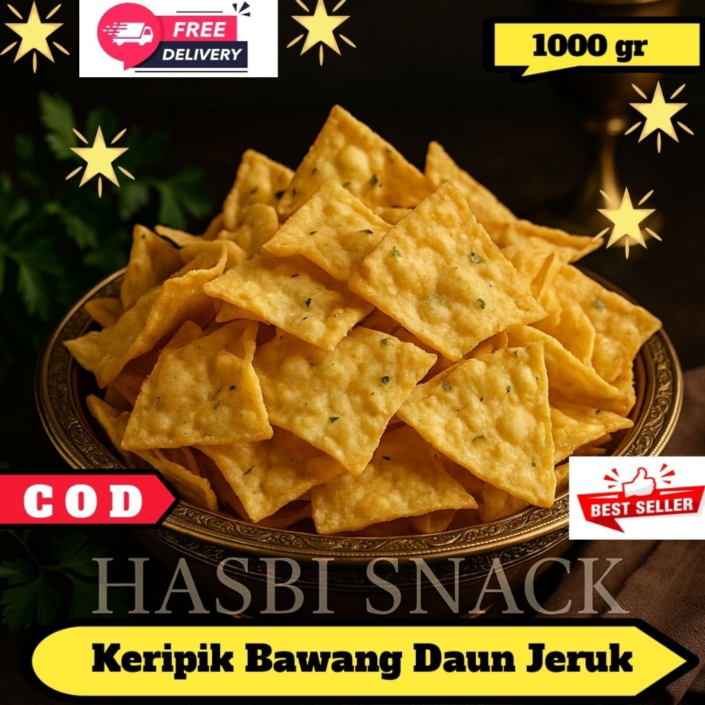 

KERIPIK BAWANG DAUN JERUK 1KG TERMURAH/ PANGSIT RENYAH GURIH / KERIPIK ACEH / STIK BAWANG 1KG